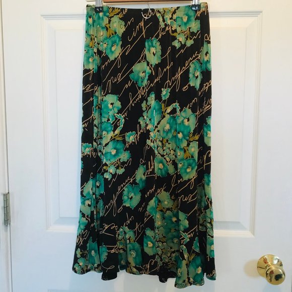 Sybelle Floral Script Ruffle Hem Skirt - Picture 4 of 4